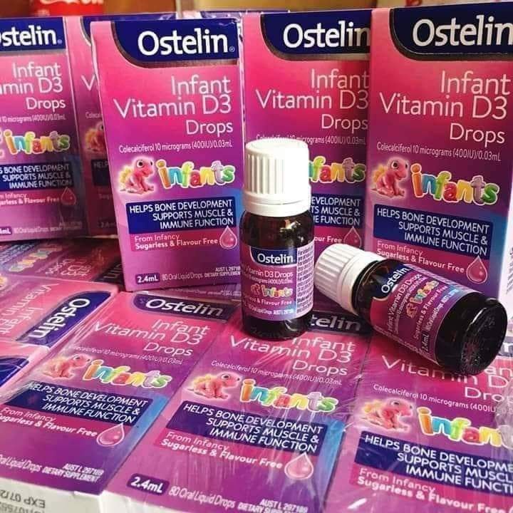 Vitamin D3 Ostelin cho trẻ sơ sinh &amp; trẻ nhỏ - giúp bé hấp thu Canxi phát triển xương và răng - Nội Địa Úc