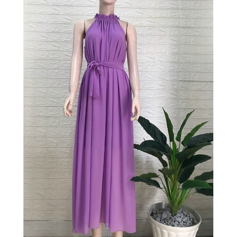 Váy Maxi Đi Biển Suông Dài Cổ Yếm - Đầm Maxi Bầu Du Lịch - Maxi Dress Dạ Hội Siêu Đẹp Siêu Sang | BigBuy360 - bigbuy360.vn