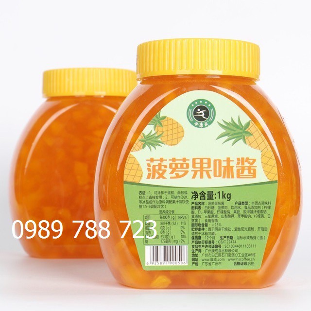 Sốt dứa Người chạy (hộp 1kg) - Sốt dứa Hekhang hộp 1kg pha trà hoa quả cực ngon