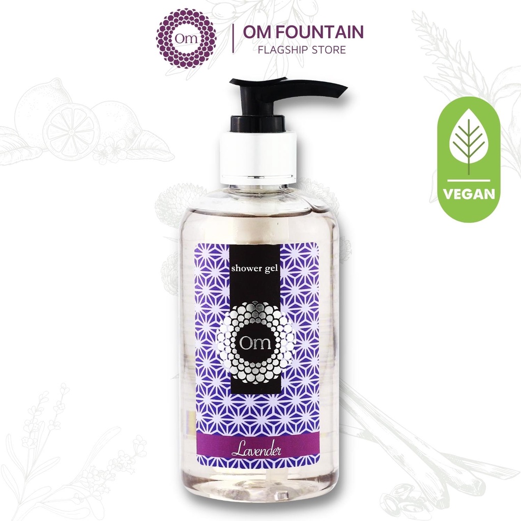 Sữa tắm Sáng da và ngăn ngừa mụn lưng Tinh dầu Oải Hương Lavender 250ml - Om Fountain