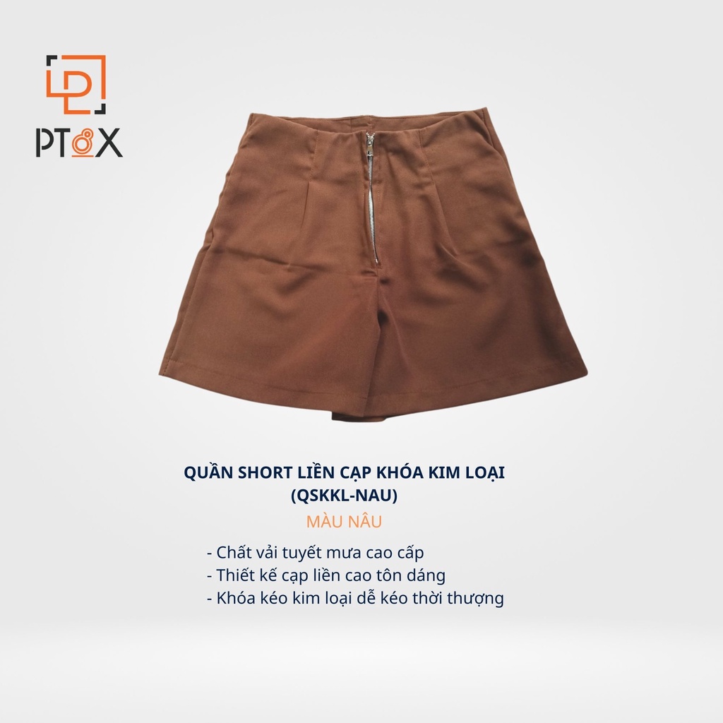 Quần short nữ cạp liền cao quần đùi nữ khóa kim loại chất tuyết mưa đẹp thời trang, quà tặng chun buộc tóc | BigBuy360 - bigbuy360.vn