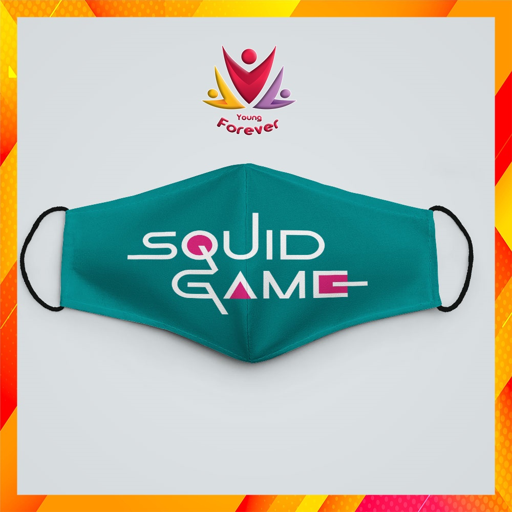 Khẩu Trang Đẹp Squid game 14 YoungForever Vải Poly Cotton 100%, Ngăn Bụi, Kháng Khuẩn, Bảo Vệ Toàn Diện
