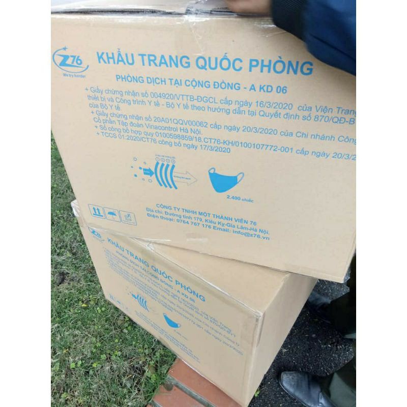 Sét 50 Khẩu trang Quốc Phòng 4 lớp, vải không dệt, tái sử dụng