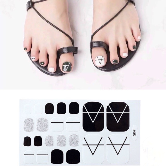 Set dán móng chân nails dán nghệ thuật nhiều màu - có ngay bộ móng đẹp trong 5 phút (Nail wraps / Nail stickers)