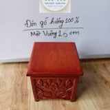 Đôn Đế vuông cao gỗ hương đục cánh sen cao cấp