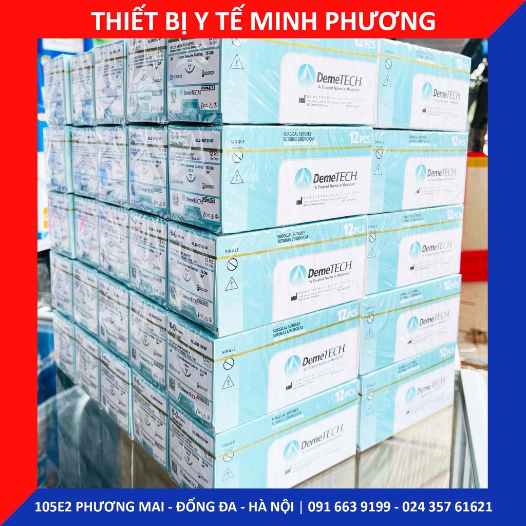 [ĐẠI LÝ PHÂN PHỐI] Bán lẻ Chỉ khâu DEMELON DEMETECH Nylon không tiêu dùng trong phẫu thuật số 6/0