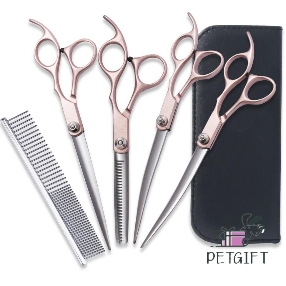 Bộ Kéo Cắt Tỉa Lông Chó Mèo Dài 7 INCH Full 5 Sản Phẩm Siêu Bền & Sắc Bén