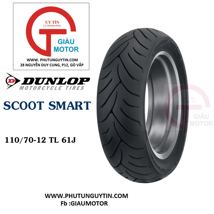 Lốp Dunlop 110.70-12 SCOOTSMART TL 61J_ size 110-70-12 SC SMART TL 61J _ xe Yamaha Grander... giá rẻ,