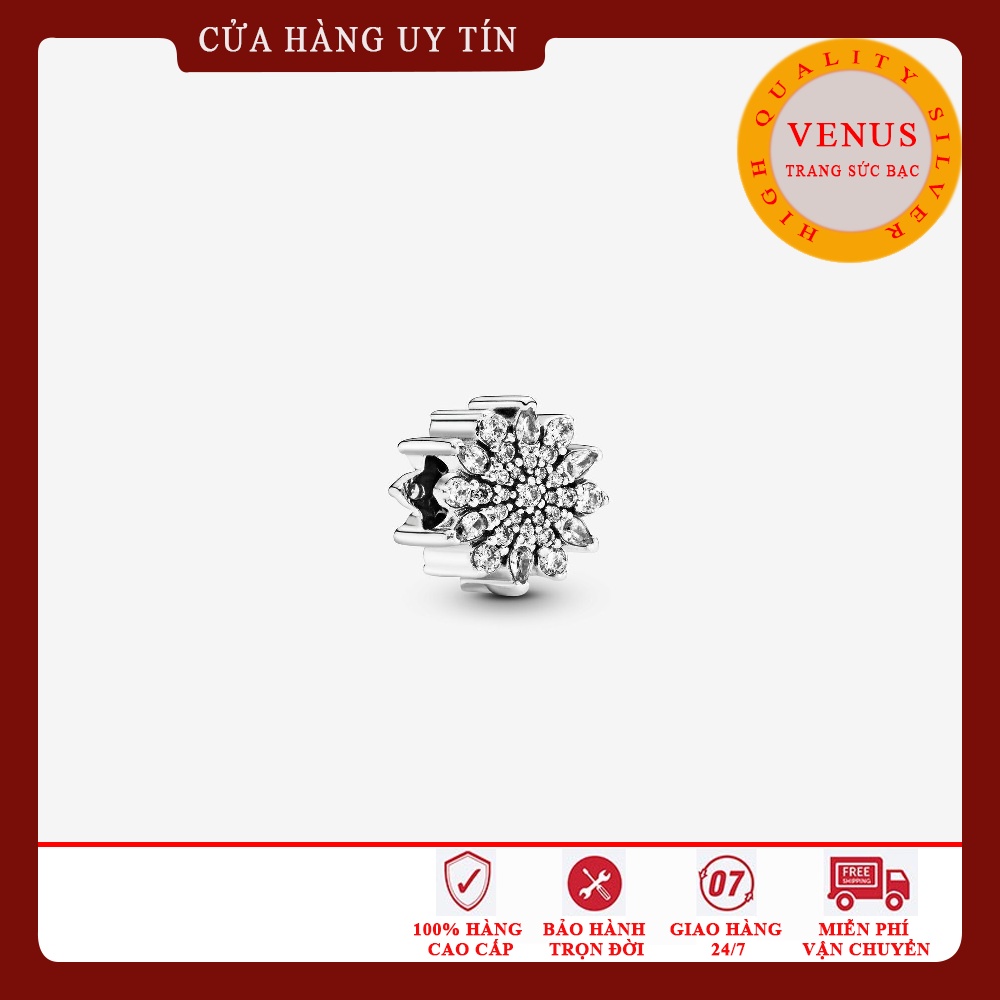 [Charm bạc 925 cao cấp] Charm xuyên hình bông tuyết trắng- Mã sản phẩm VENUSXBT