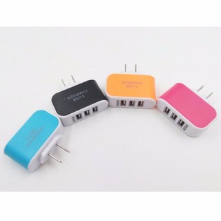 Cục sạc điện thoại đa năng tiện lợi 3 cổng USB 3.1A (xanh lá)