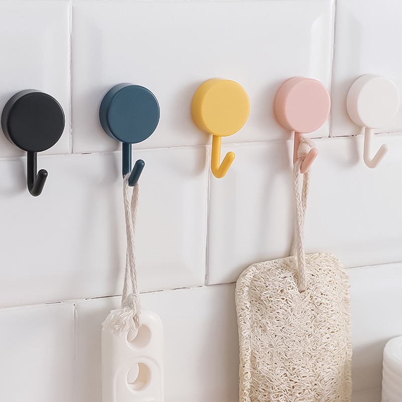 10 Cái 360° Móc Treo Đồ Dán Tường Hình Tròn Nhiều Màu Sắc Không Cần Khoan Lỗ