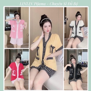 Bộ ngủ - đồ ngủ pijama thiết kế đùi chất kate đùi