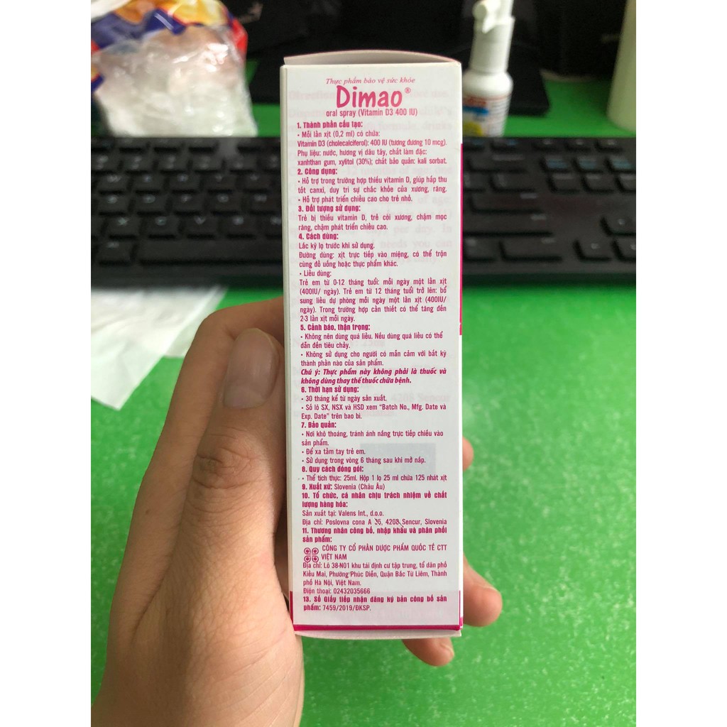 Vitamin D3 Dimao (Dạng xịt) Date xa | Thế Giới Skin Care