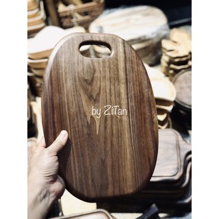 Khay thớt gỗ óc chó Ovan 2 Size