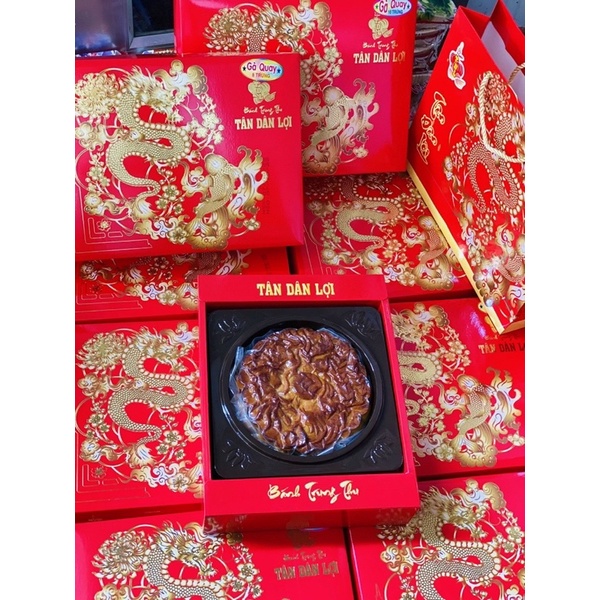 Bánh trung thu gà quay Tân Dân Lợi loại lớn(3 trứng - 15 trứng) có sẵn hộp và túi đựng