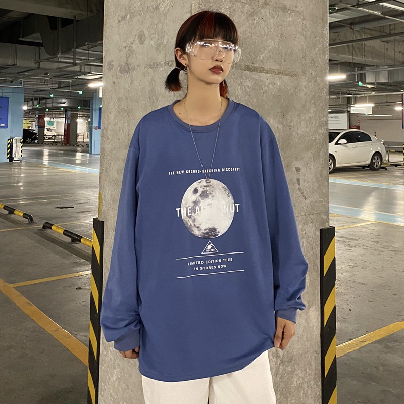 Áo Sweater In Chữ Và Hành Tinh Kiểu Hồng Kông Thời Trang 2020 Cho Cặp Đôi