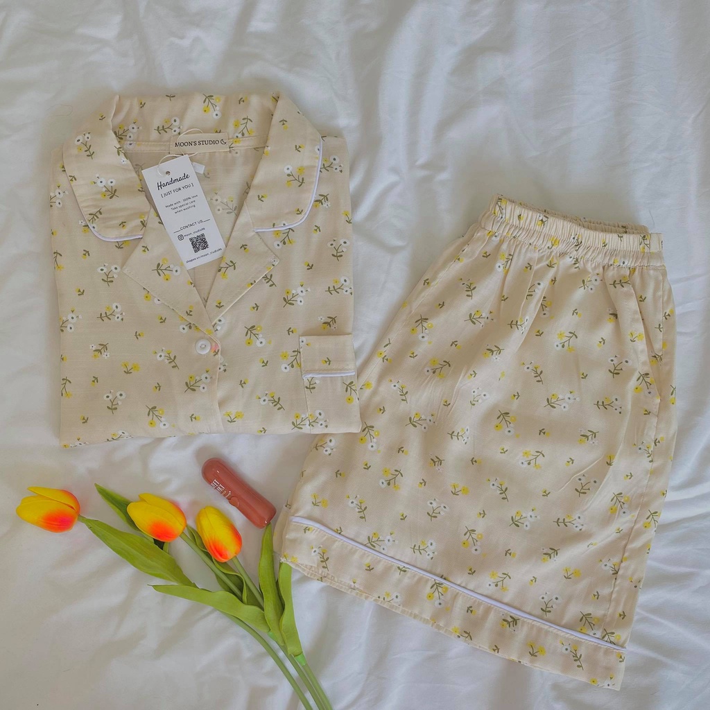 Đồ ngủ pijama phong cách Hàn Quốc, chất đũi lạnh siêu mềm mát - ẢNH THẬT