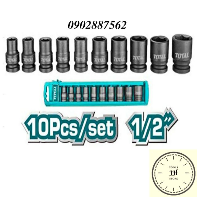 1/2&quot; Bộ đầu tuýp 10 chi tiết 38mm Total THISTD12101