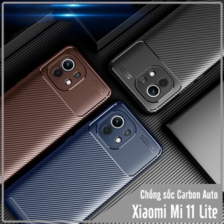 Ốp lưng cho Xiaomi Mi 11 Lite 4G - 5G - NE chống sốc Carbon Auto Focus