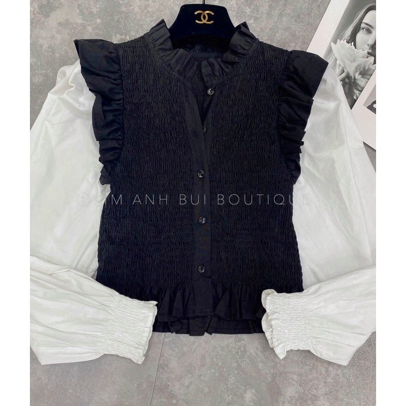 Áo nhún phối sơ mi