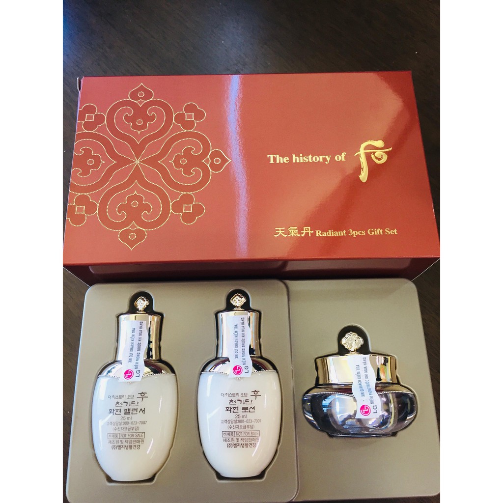 Bộ mini dưỡng da tái sinh Whoo Cheongidan Radiant 3 sản phẩm Gift Set