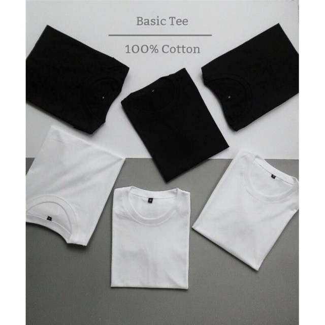 Áo thun Unisex Basic Tee phông trơn nam nữ tay lỡ oversize form rộng trắng đen