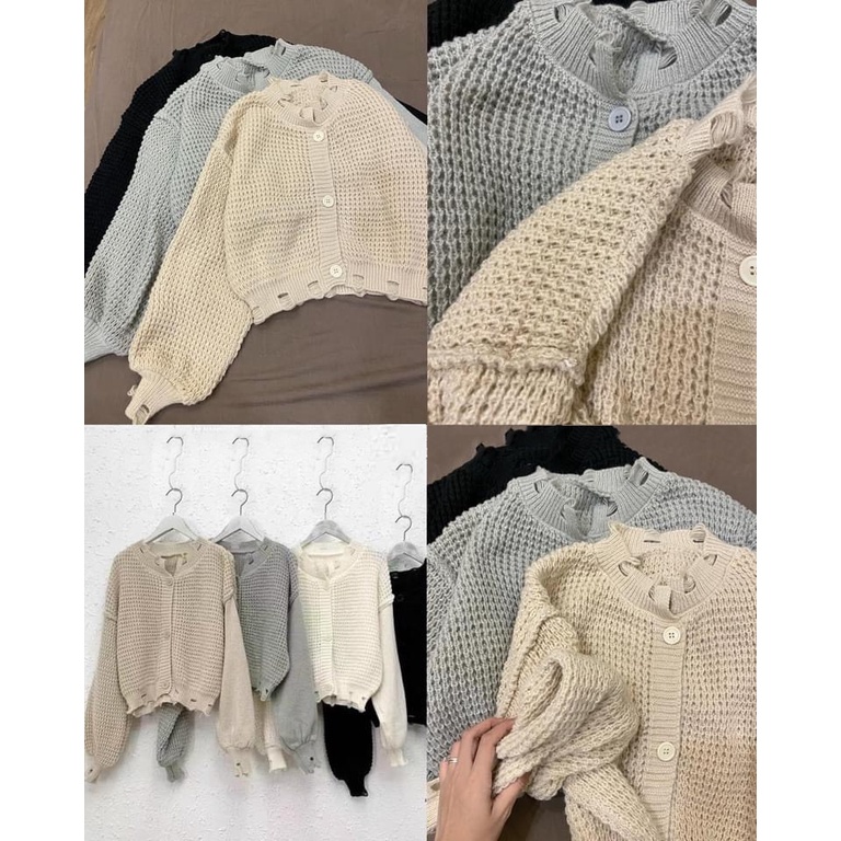 Áo khoác len cardigan móc viền kiểu 3 nút thời trang thu đông ulzzang Hàn Quốc Fmstyle Saigon 21KLU11P50901 | BigBuy360 - bigbuy360.vn