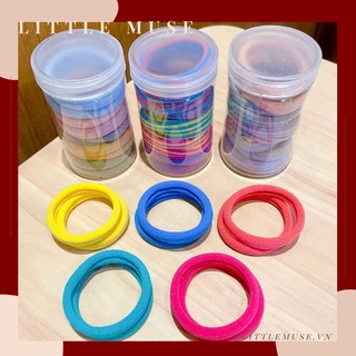 Dây Buộc Tóc Thun Tròn set 10 cái có lọ đựng