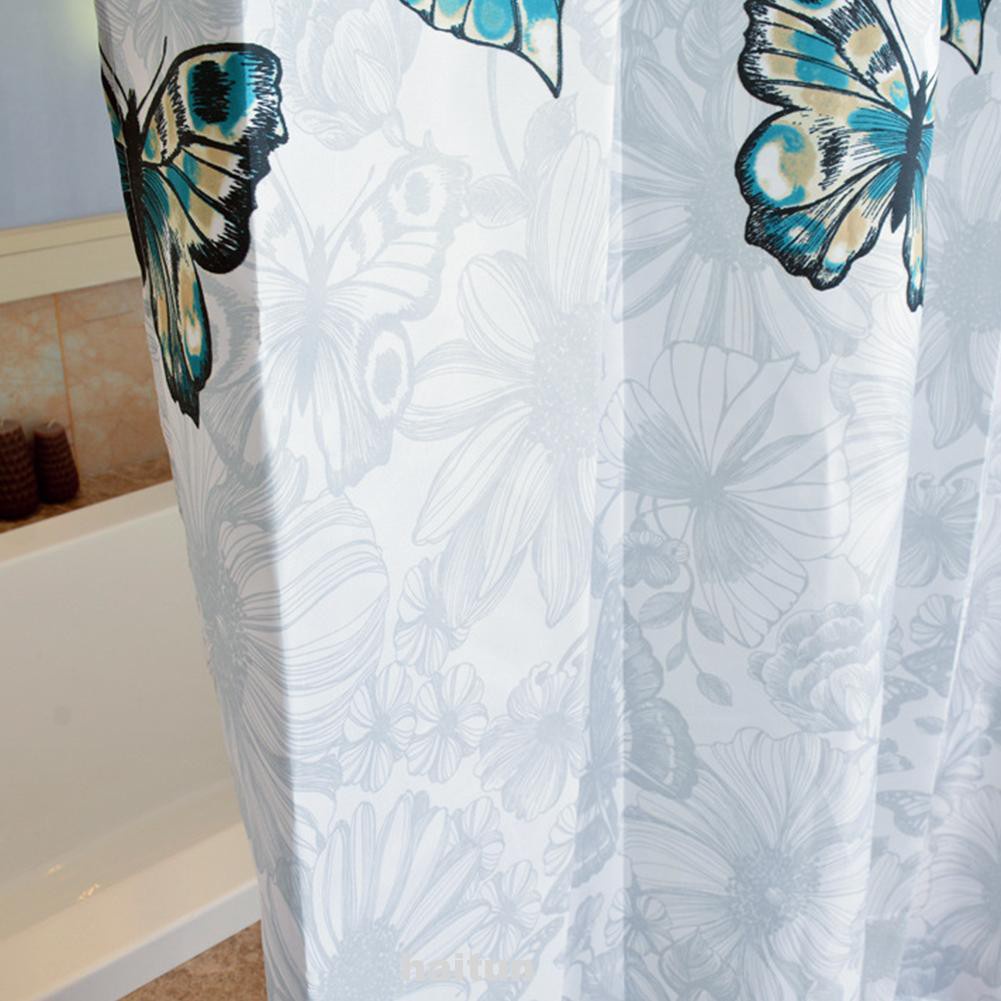 Rèm Cửa Nhà Tắm Bằng Vải Polyester Chống Ẩm Chống Nước In Hình Bướm