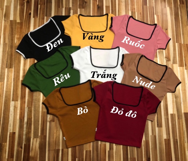 [Mã FASHIONT4WA2 giảm 10K đơn 50K] ÁO CROPTOP VIỀN CỔ VUÔNG | BigBuy360 - bigbuy360.vn