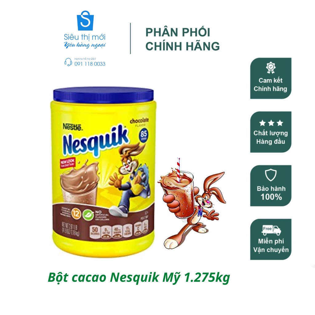 Bột Ca Cao Nesttle Nestquik hương vị Chocolate chính hãng Mỹ nhập khẩu - Siêu Thị Mới