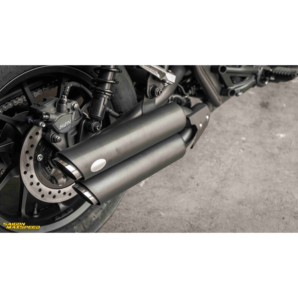 Pô GEM Classic 2 Nòng Shorty Slip on Honda Rebel 300-500