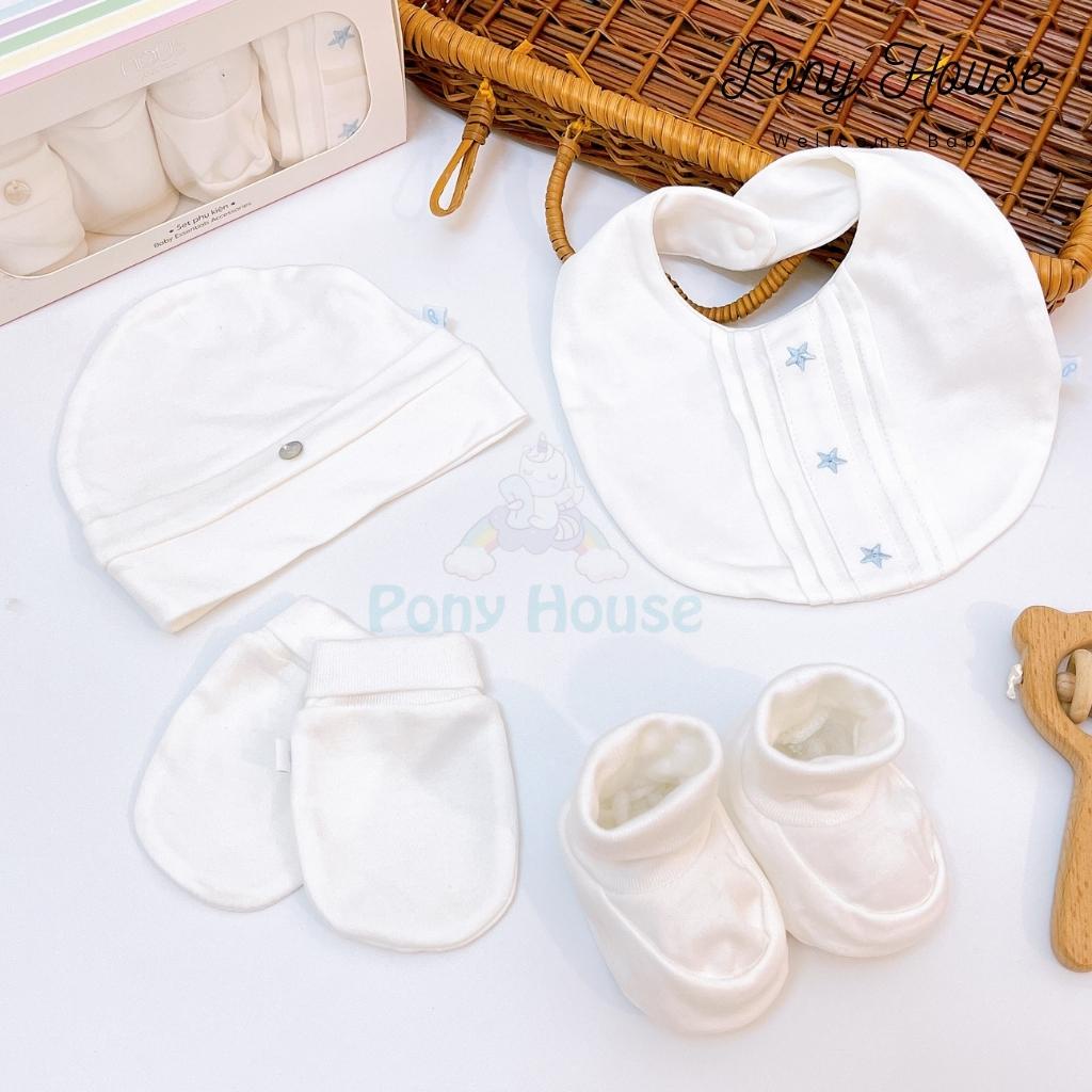 Set Mũ, Bao Tay, Bao Chân, Yếm Nous Premium Dòng Sản Phẩm Cao Cấp - Phụ Kiên Cho Bé Sơ Sinh/ Newborn/NB Thu Đông 2022