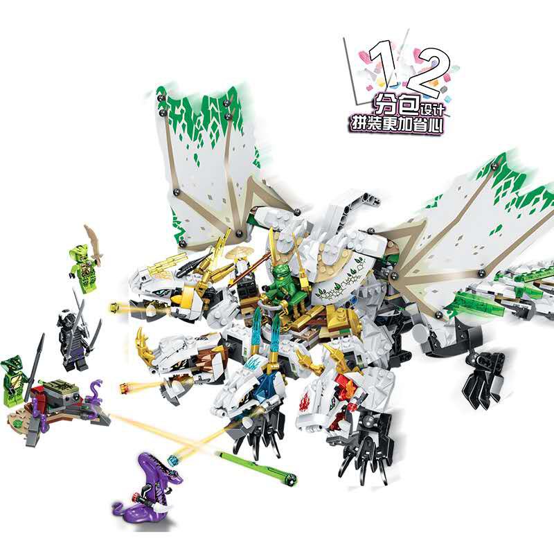 (CÓ SẴN) lắp ráp nonlego ninjago Bela 11164 06099 RỒNG THẦN NINJA 4 ĐẦU zimo 82201