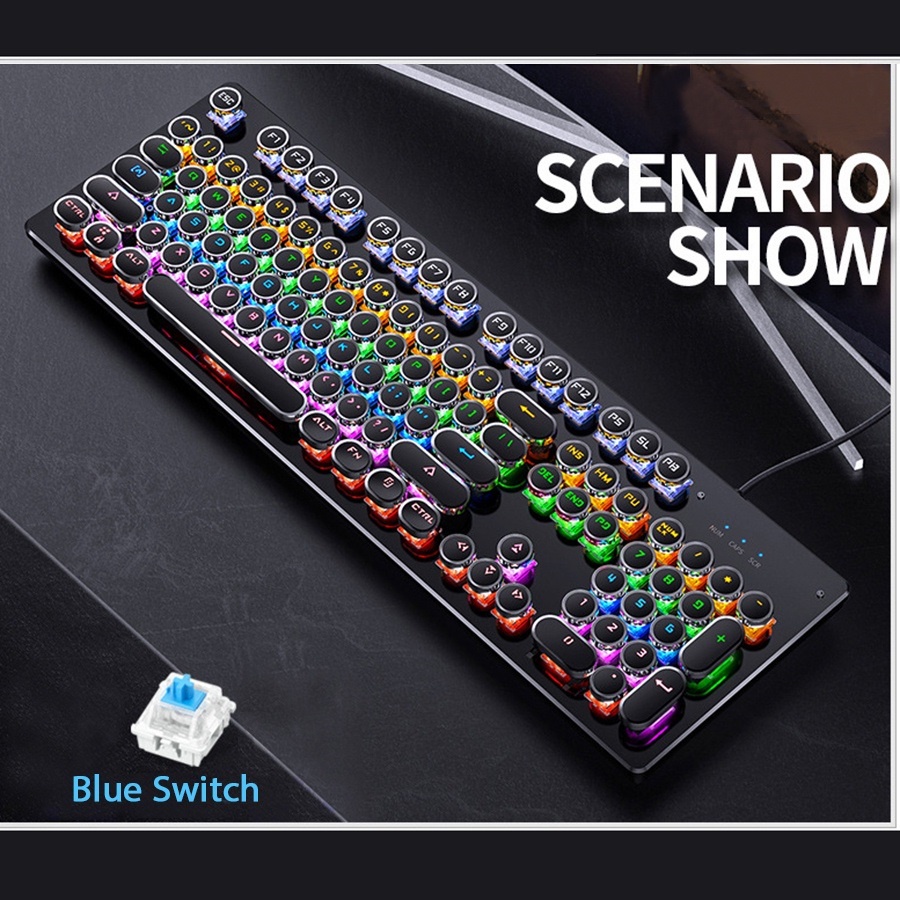 Bàn Phím Cơ Máy Tính  Blue Switch Cao Cấp T907 - Bàn Phím Cơ Gaming  Dùng Cho PC, Laptop Có 20 Chế Độ Led