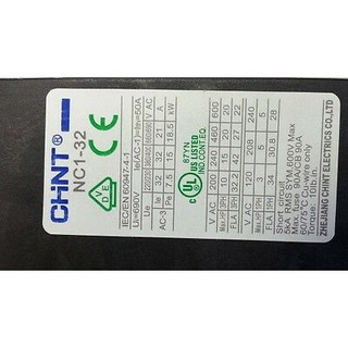 (Chint) Contactor 3pha NC1 -3210 1NO 32A điện áp điều khiển 380-220-110-48-36-24