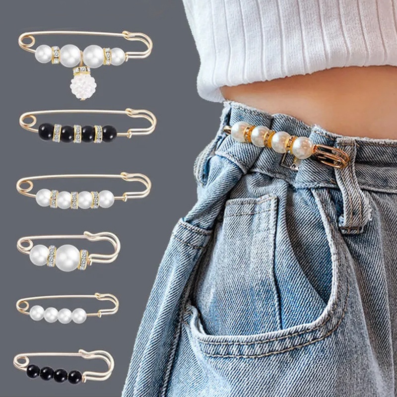 Set 2-6 Ghim Cài Áo Đính Ngọc Trai Nhân Tạo Thời Trang