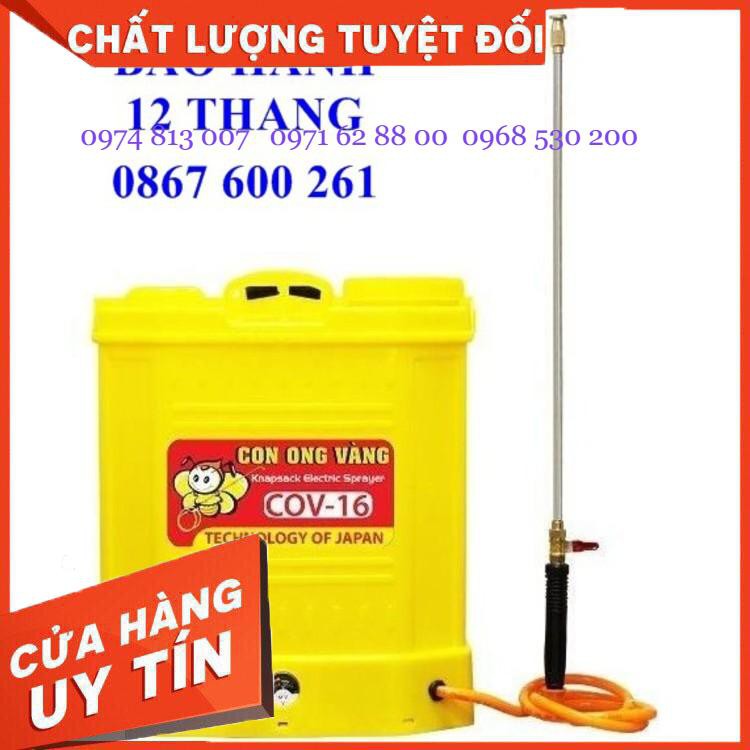 HOT! Bình Xịt Điện phun thuốc trừ sâu Con Ong Vàng COV 16D, Máy bơm thuốc khử trùng dùng acquy, Giá cực Chất