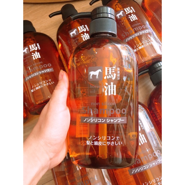 Dầu gội xả mỡ ngựa Kumano Horse Oil Nhật Bản 600ml