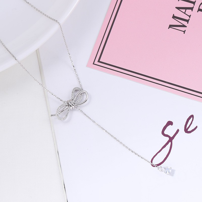 Vòng cổ dây chuyền choker kim loại mix nơ cách điệu mẫu mới hot hit CKV75 | BigBuy360 - bigbuy360.vn