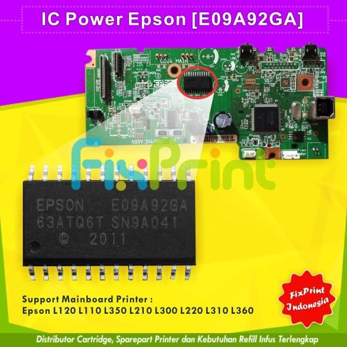 Bo Mạch Chủ Epson E09a92ga Ic6 Power Ic6 L300 L310 L350 L355 L360 Fpterbaru1331