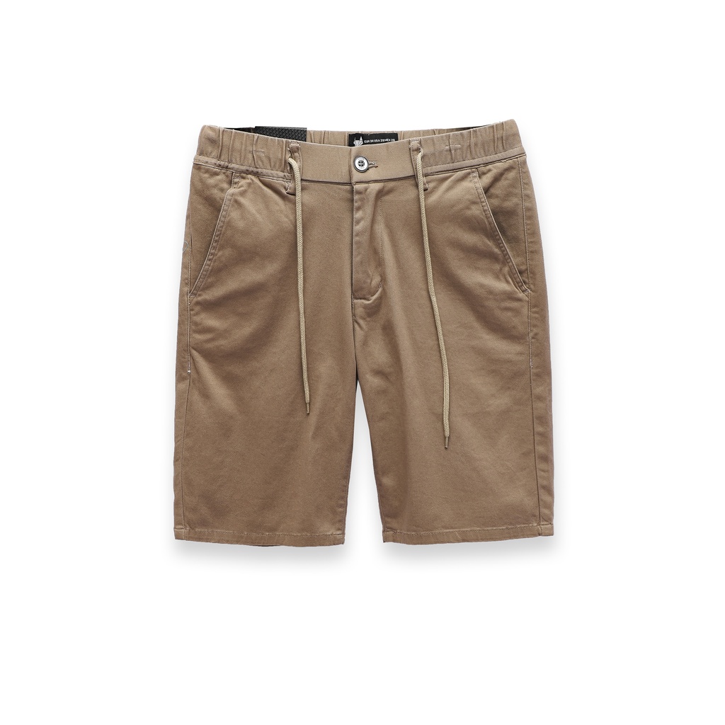 Quần short kaki nam HEBOZ 6 màu basic chất mềm thoải mái lưng thun có dây rút form slim fit - 00001019