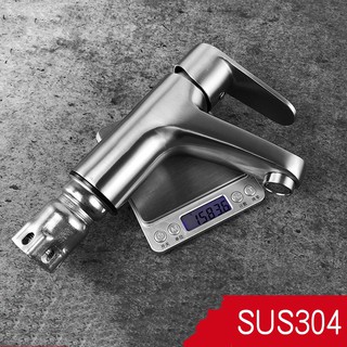 Vòi Rửa Mặt Lavabo Nóng Lạnh INOX 304 mờ Cao Cấp LN301 và 2 dây nóng lạnh LA