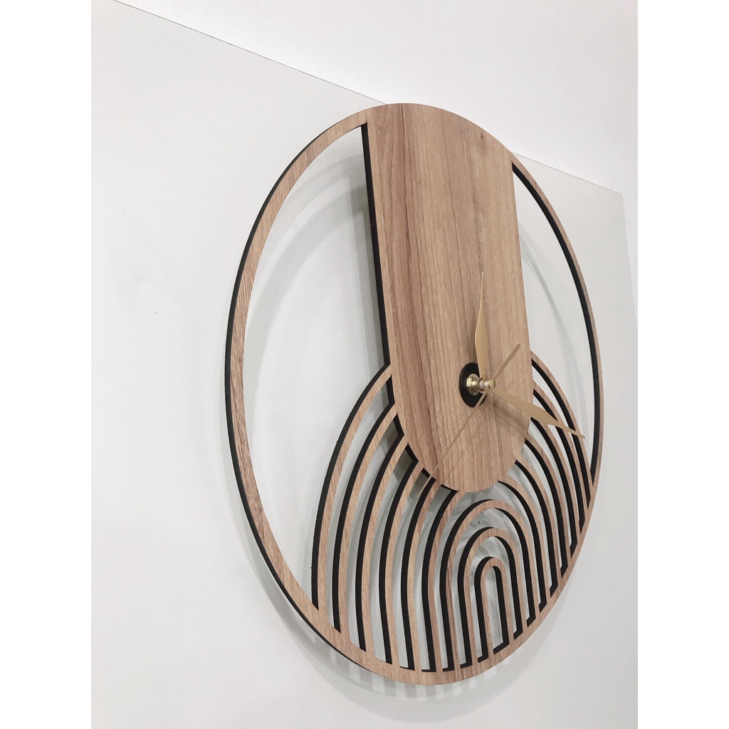 Đồng Hồ Decor CNC Abstract Wood Vân Gỗ Sáng Bóng Uyển Chuyển Mềm Mại Dễ Sử Dụng THE MONOMI - C036W