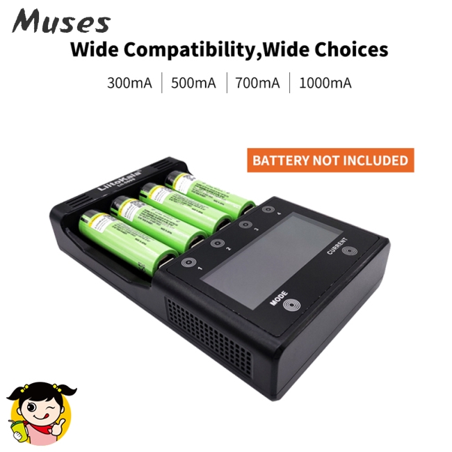 Bộ Sạc Pin LiitoKala lii-500S 18650 18650 26650 21700 AA AAA Muse07