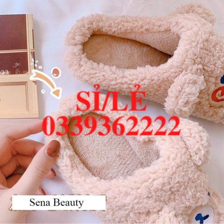 [ CHÍNH HÃNG ] Dép bông cao cấp đi trong nhà nam nữ đế cao su chống trơn trượt Sena Beauty