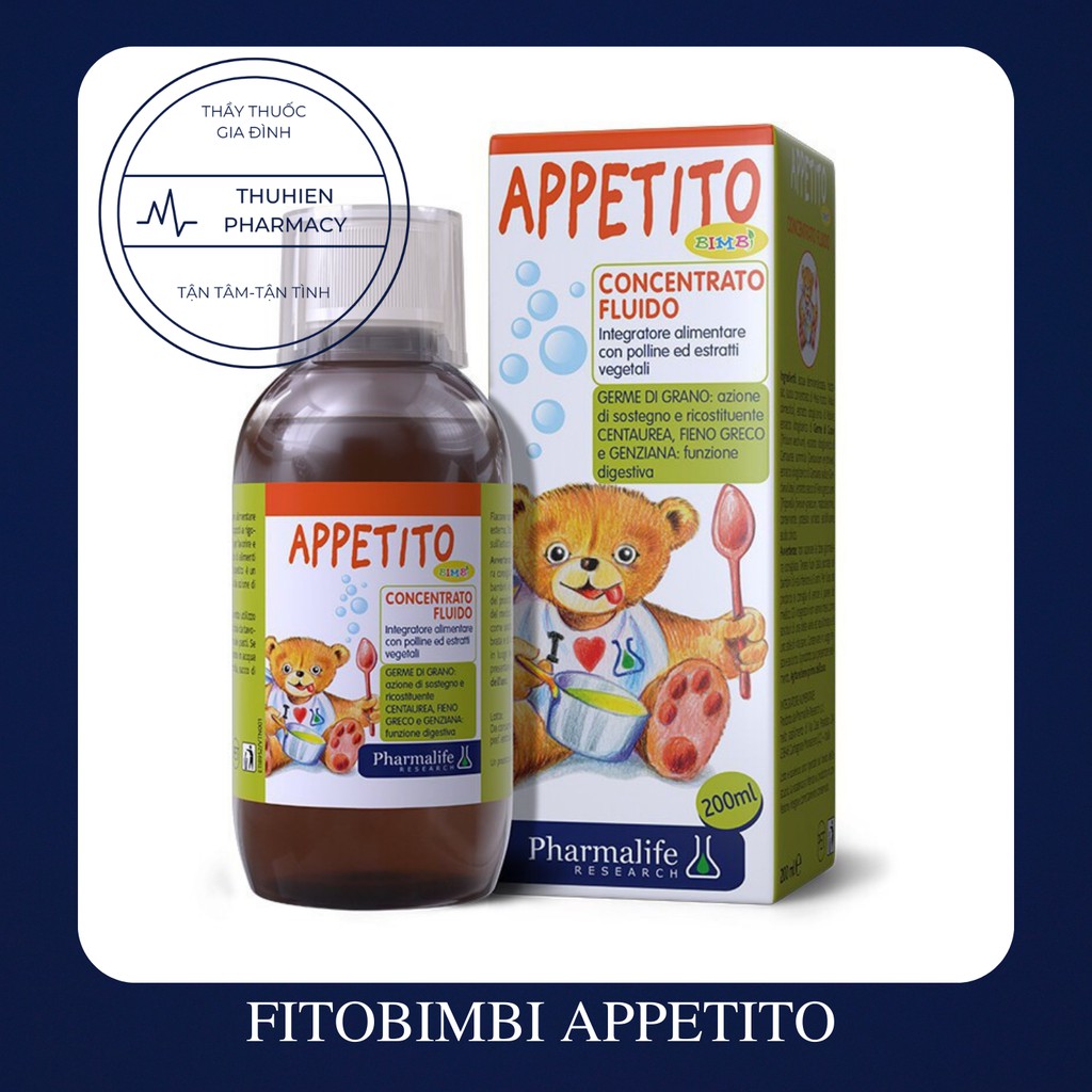 FITOBIMBI APPETITO-Siro ăn ngon, hỗ trợ tiêu hoá, bổ sung dinh dưỡng 3 tác động từ thảo dược