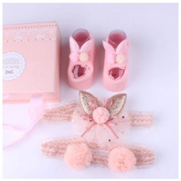 Set 2 băng đô kèm tất cho bé