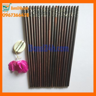 Đũa gỗ trắc đỏ cẩn bào ngư - 10 Đôi