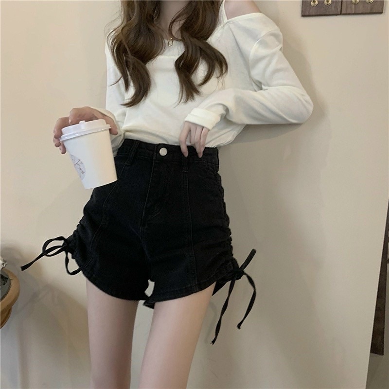 Quần short rút dây hai bên quần đùi rút dây kaki